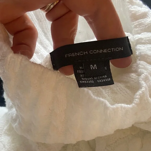 French Connection Ivory Cable Knit Turtleneck Sweater - Picture 5 of 6